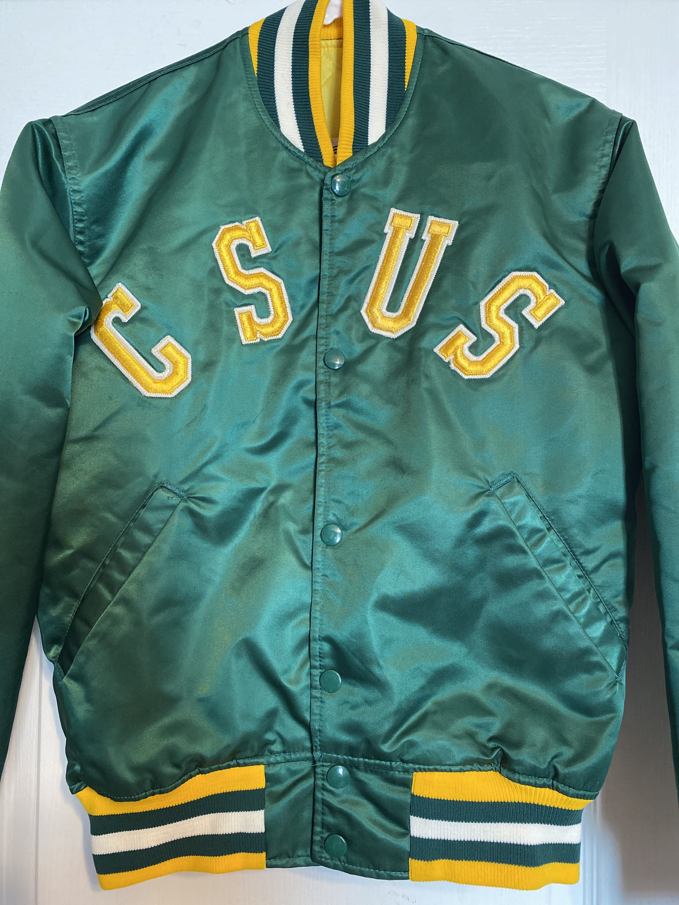 80s CSUS Sacramento State Hornets Satin Starter Jacket Sz S