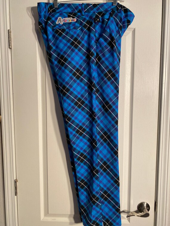 Blue Plaid Trews Golf Pants 