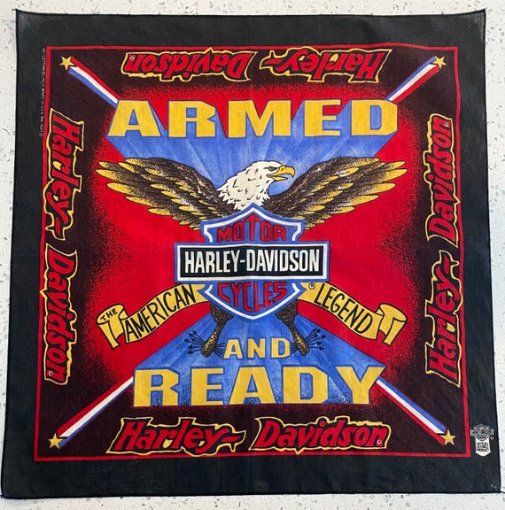 Vintage Harley Davidson Bandanna Armed and Ready … - image 1