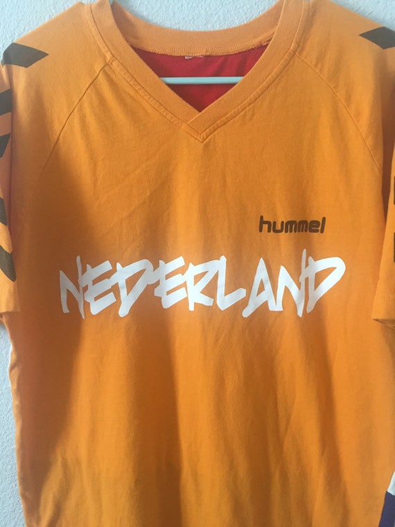 Vintage Nederland Hummel Soccer Jersey Mens XL V-N