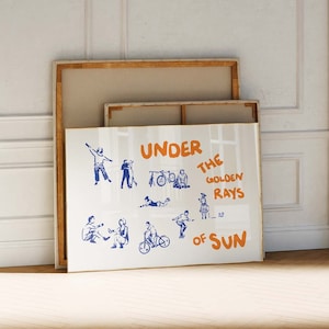 Poster Horizontal – Orange Blau Wand Kunst - Ausstellung Wand Kunst Blau Orange Kunst - Inspiration Poster Horizontal – Ausstellung Schmaler Druck