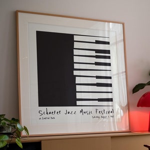 cartel de jazz, cartel cuadrado, arte mural de jazz, arte mural cuadrado, impresión de jazz vintage, cartel de exposición, cartel de música vintage, carteles de regalos de piano