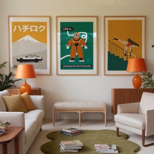 ウォールアート 3 点セット、3 点ポスターセット、ユニークなポスター、マッチボックス ウォールアート プリント、デジタル ポスターとプリント、特大ポスターセット