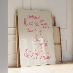 Póster rosa – Arte de pared de exposición – Arte de pared estético – Arte de pared rosa – Impresión tipográfica – Impresión de boceto dibujado a mano rosa – Impresión rosa de moda