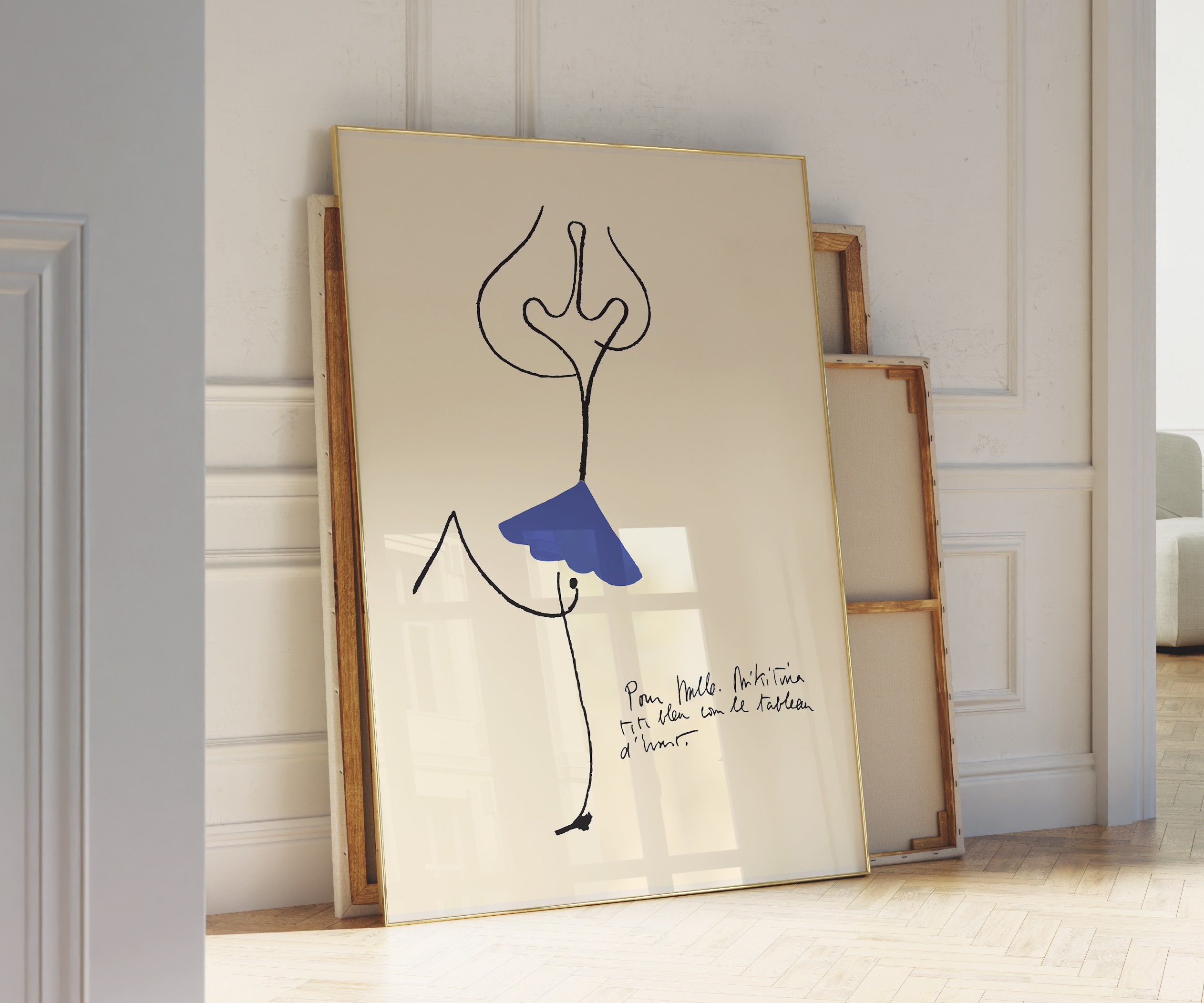 Blue Wall Art – Joan Miro's Roméo et Juliette – Avant-Garde – Vintage Wall art 1926 – Exhibition Poster – Vintage Aesthetic Print