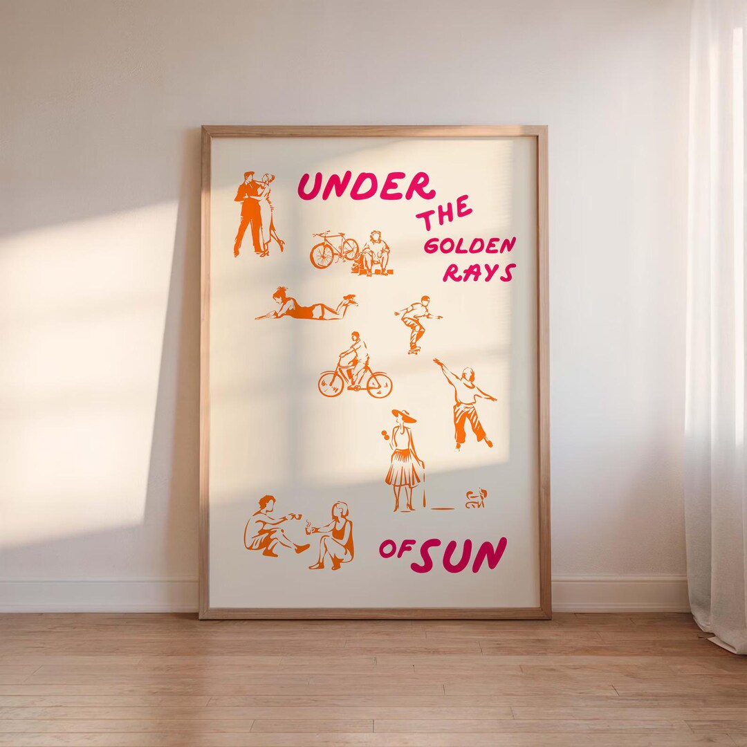Pink Orange Wall Art – orange Poster – Aesthetic Home Wall – 24x36 ...