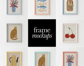 Simple Vertical Frame Mockup Set, Colorful Frame Mockups, 5x7 Art Mockup Bundle, 3x4 Vertical Frame Mockup,  ISO Frame Mockup Set JPG PSD