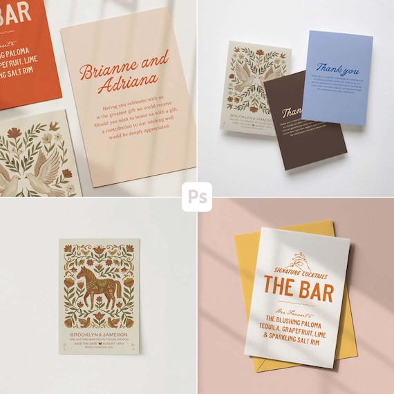 Vertical Card Bundle Set, Greeting Card Mockup, Wedding Card Mockup Set, Poster Mockup, Invite Mockup Card, Greeting Card Mockup Wedding PSD