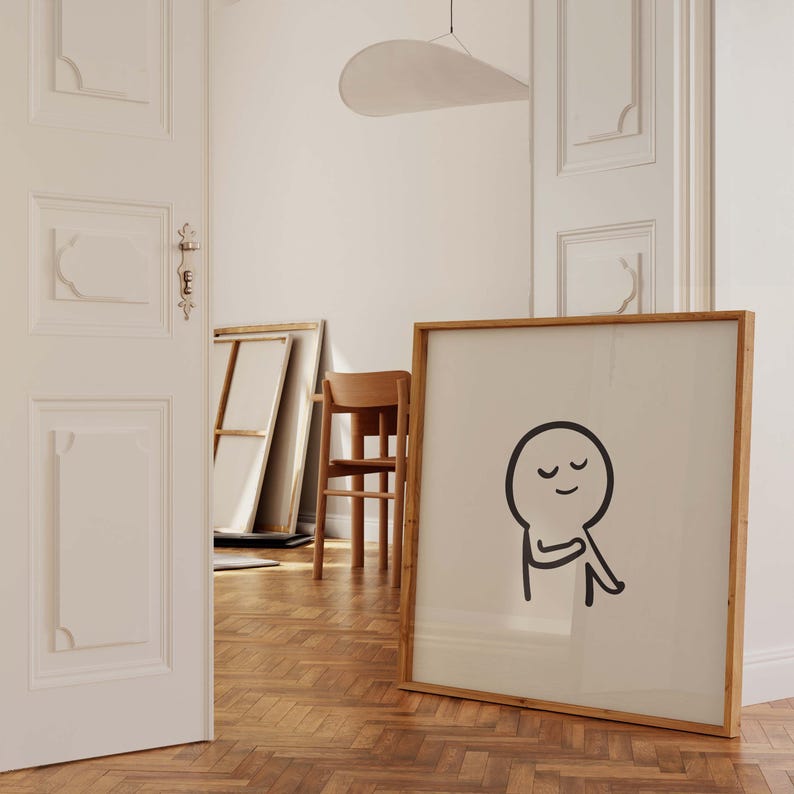 Funny Square Poster Retro Square Wall Art Exhibition Wall Art Living