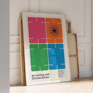 Charles Eames, Ein Abend mit Charles Eames, 1967 | Ausstellungsplakat - Ästhetisches Wanddekor - Mid-Century Modern Wall Art - Gedrucktes Plakat