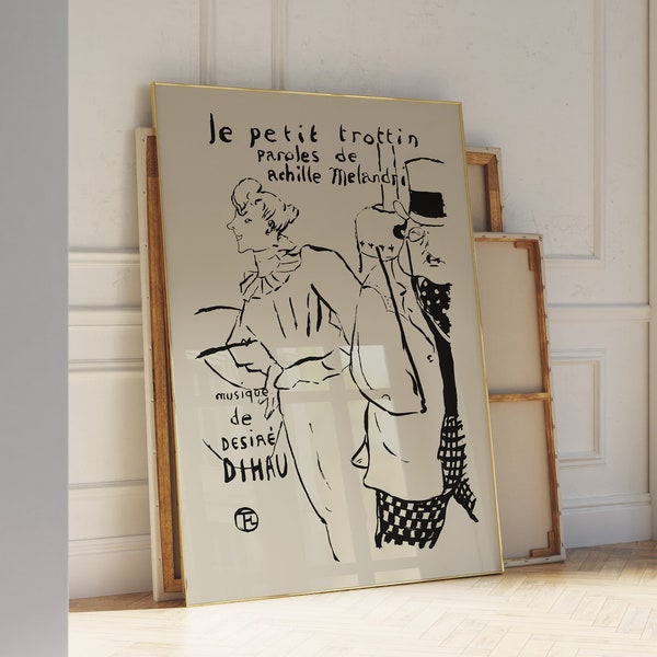 Petite Trottin, Vintage French poster print ad, Toulouse-Lautrec, 1920s french print, vintage french stuff, old french poster