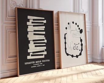 piano poster – jazz poster – vintage piano posters and prints – piano print – digital print – wall print – jazz art prints – joan miro