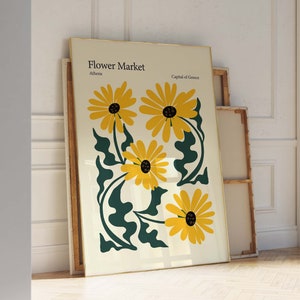 Flower Market Greece – Yellow Flower Market – Athens Greece Poster – Matisse Print – Travel Poster Wall Art – Museum Poster – Download Print