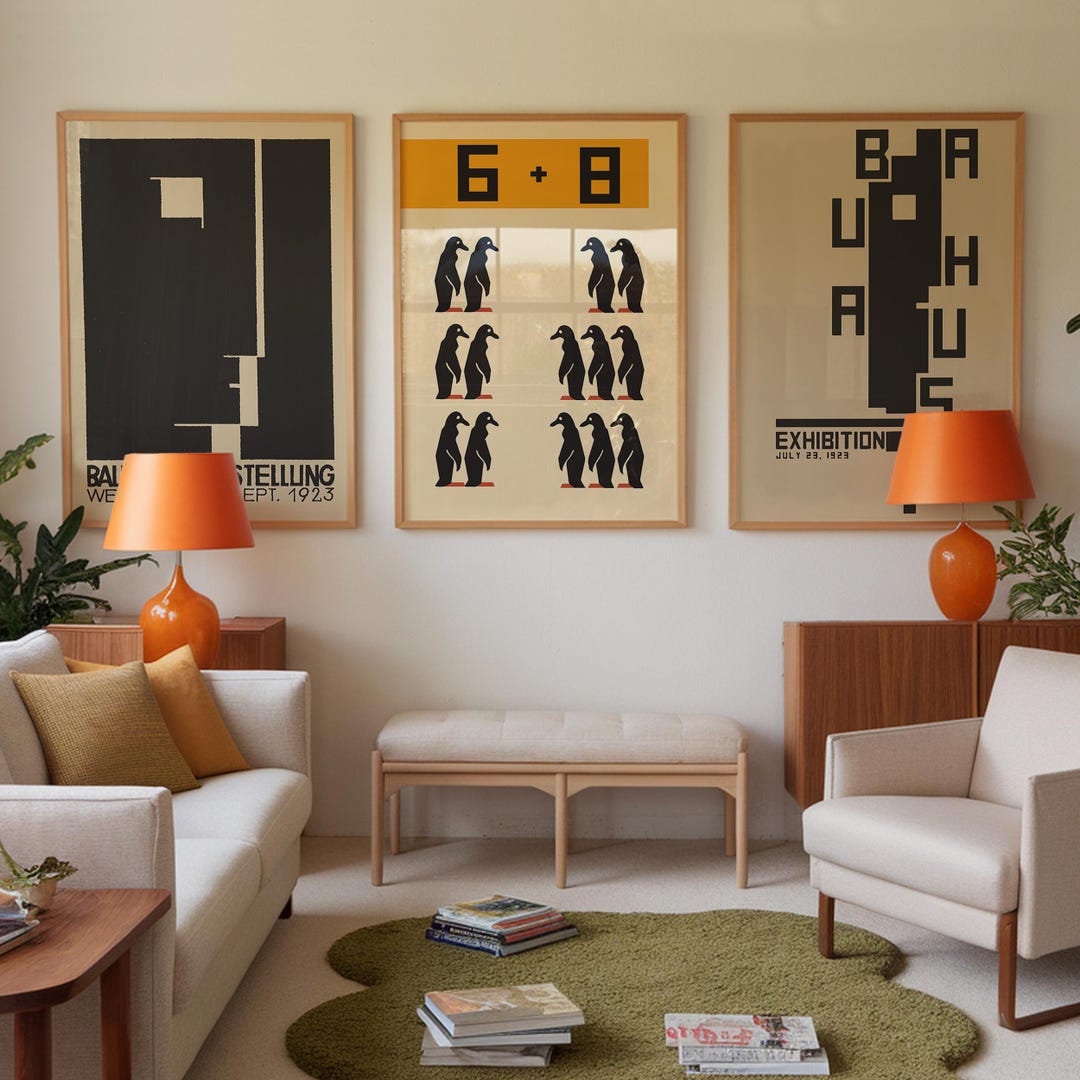 Bauhaus Poster Set of 3 – Bauhaus Digital Download Posters – Brown and ...