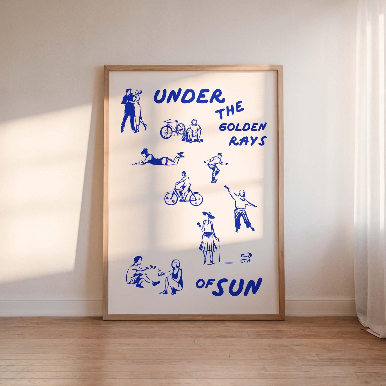 Blue Poster – Exhibition Wall Art – Aesthetic wall art – Trendy Blue Print – Typography Print – Hand Drawn Sketch Print – Trendy Print