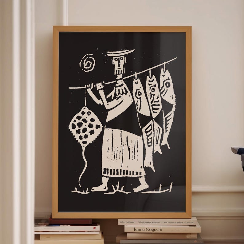 Fisherman Exhibition Poster Aesthetic Wall Decor Unique Poster