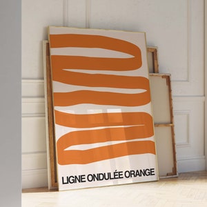 Orange trendige Wandkunst – Abstraktes Kringel Poster – Mid Century Modern Poster Wall Art Orange Skizze Poster – Orange Poster Ästhetik