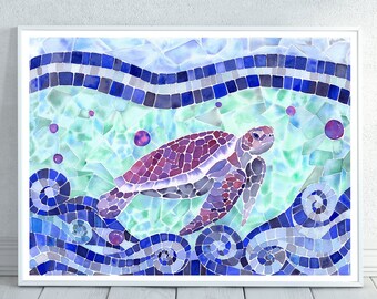 Sea Turtle Mosaic Etsy