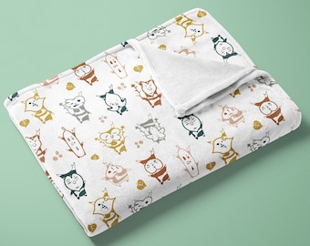 Manta Korok / Manta blanca de Zelda para sofá / Manta suave estilo Woodland Cottagecore Link para bebé / Regalo de personaje de videojuego ToTK BoTW