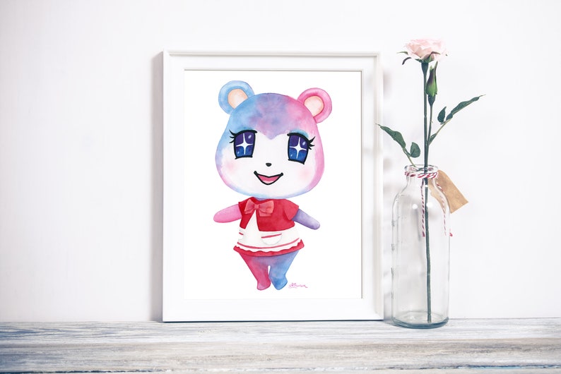 Judy Animal Crossing Print Animal Crossing New Horizons Watercolor Video Game Character Animal Crossing Painting