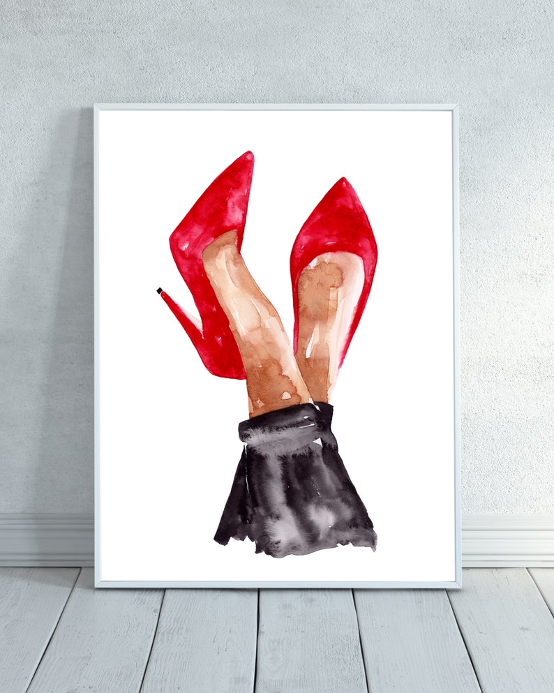 Red High Heels Printable Artwork / Stiletto Painting / Fashion - Etsy