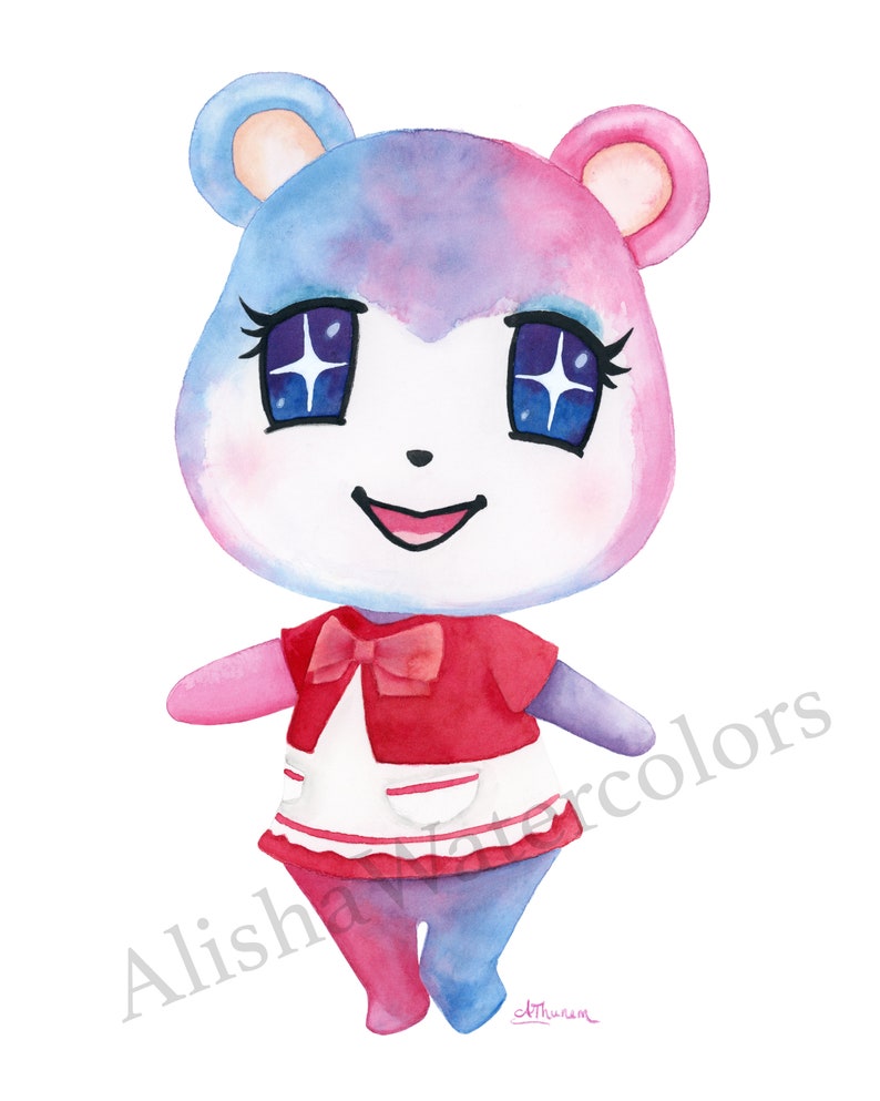 Judy Animal Crossing Print Animal Crossing New Horizons Watercolor Video Game Character Animal Crossing Painting