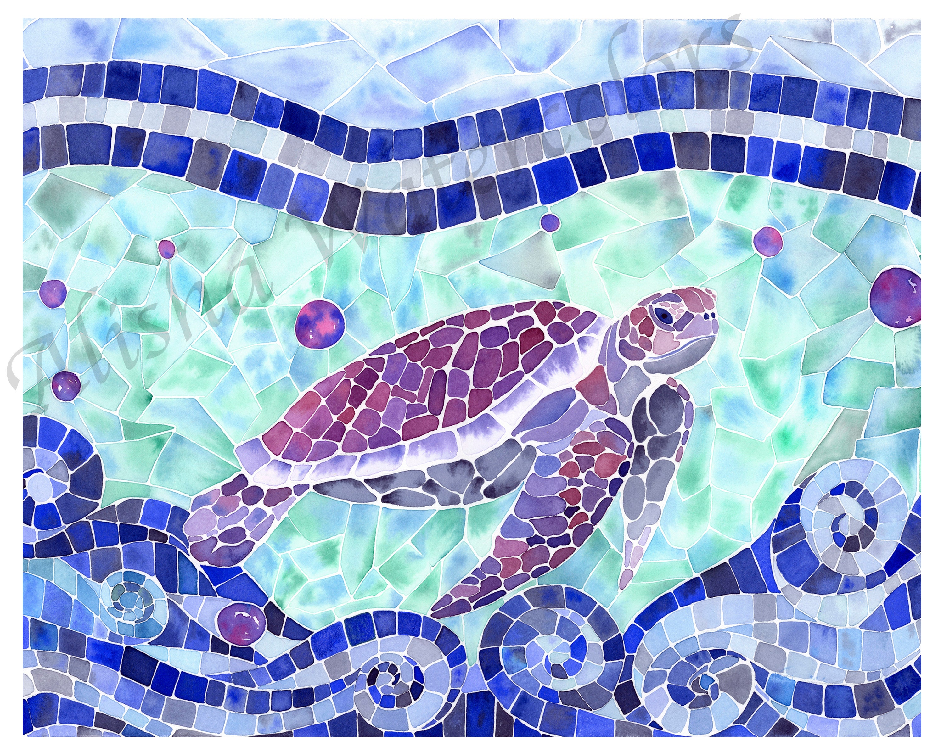 Sea Turtle Painting / Turtle Wall Art / Beach Decor / Sea | Etsy