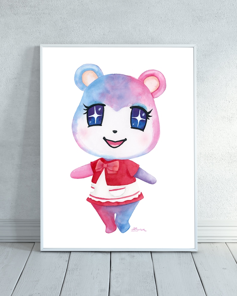 Judy Animal Crossing Print Animal Crossing New Horizons Watercolor Video Game Character Animal Crossing Painting