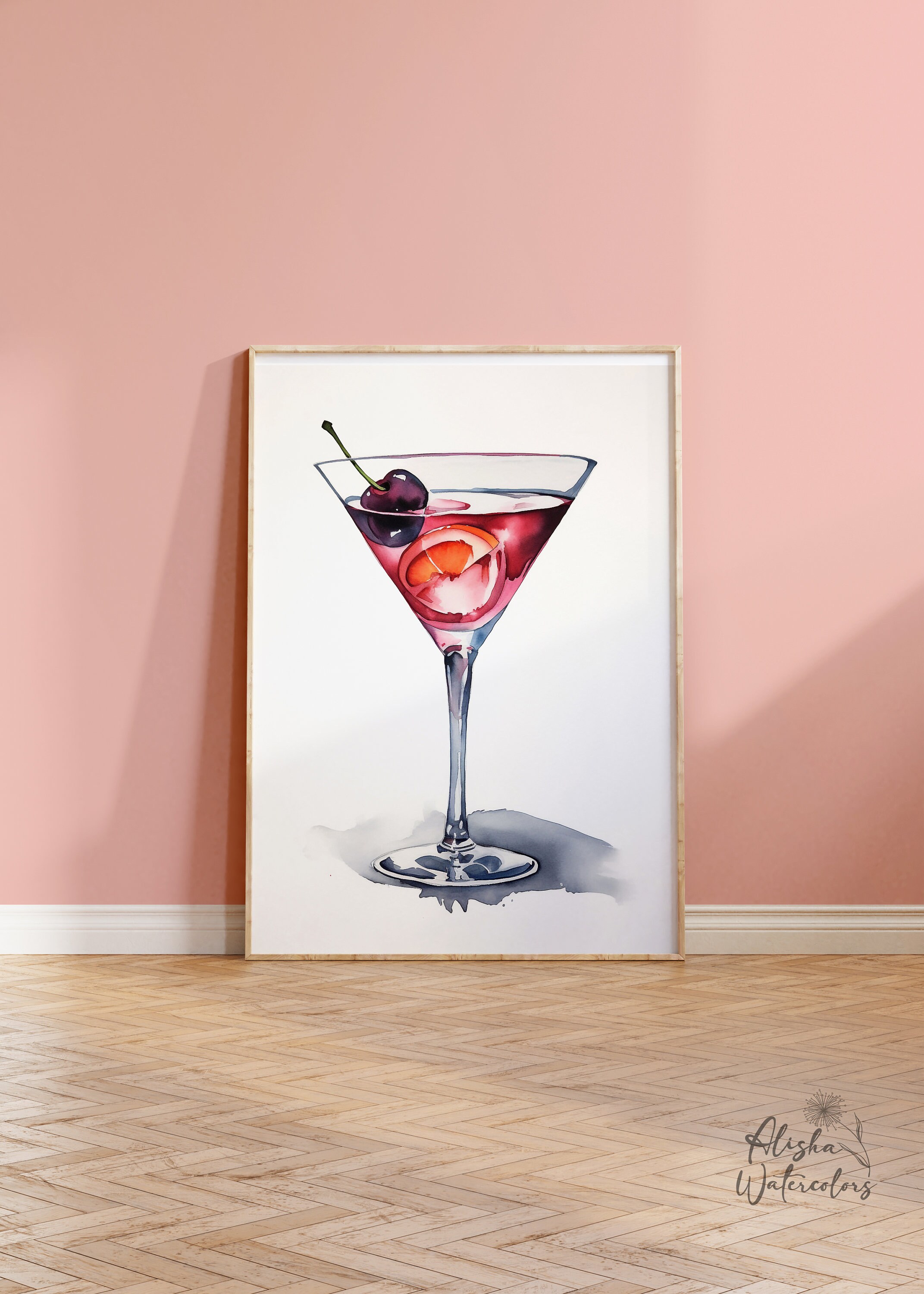 Manhattan Cocktail Printable / Bar Cart Wall Art / - Etsy