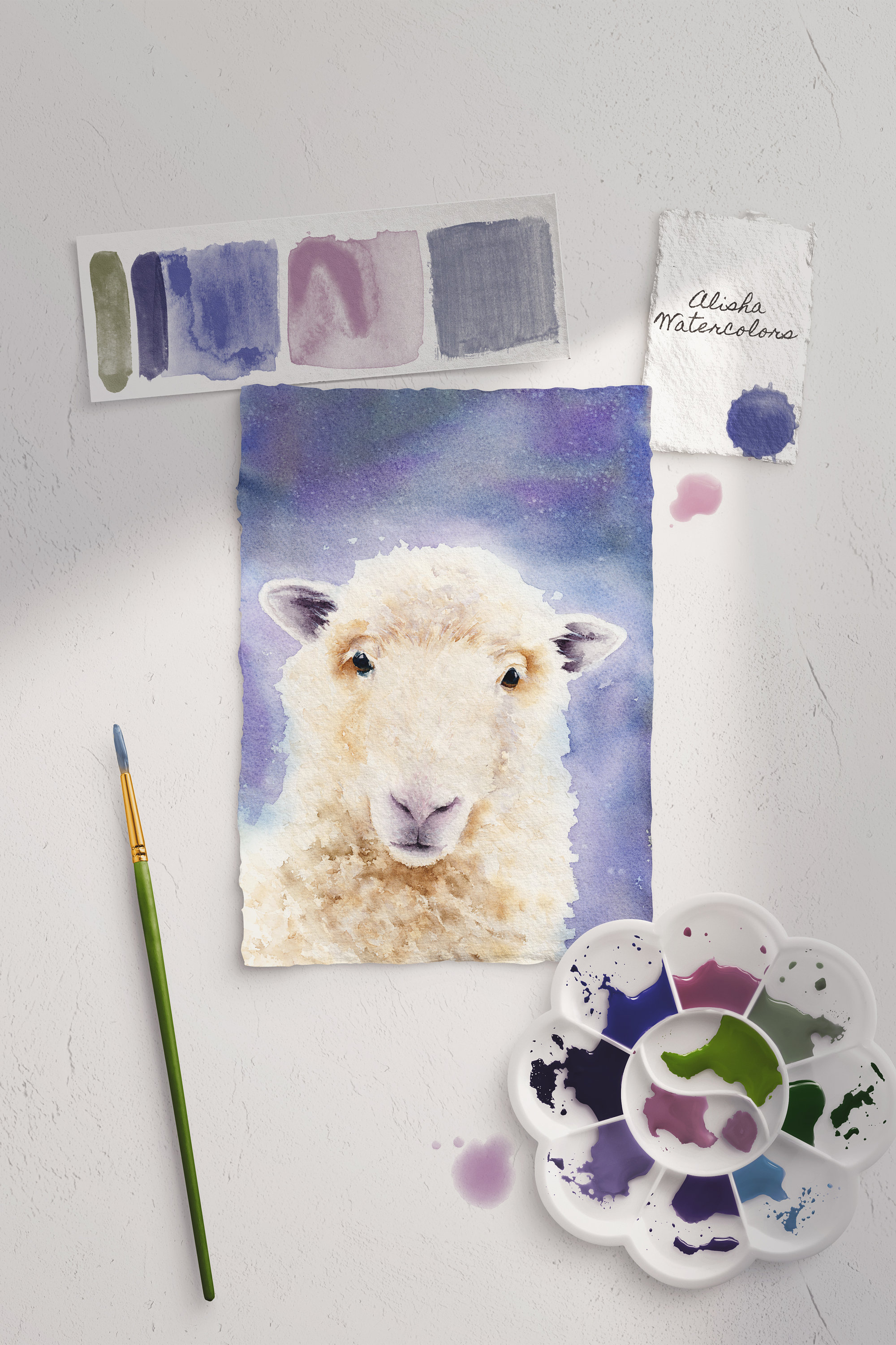 Baby Sheep Watercolor / Lamb Painting / Watercolor Sheep / Etsy