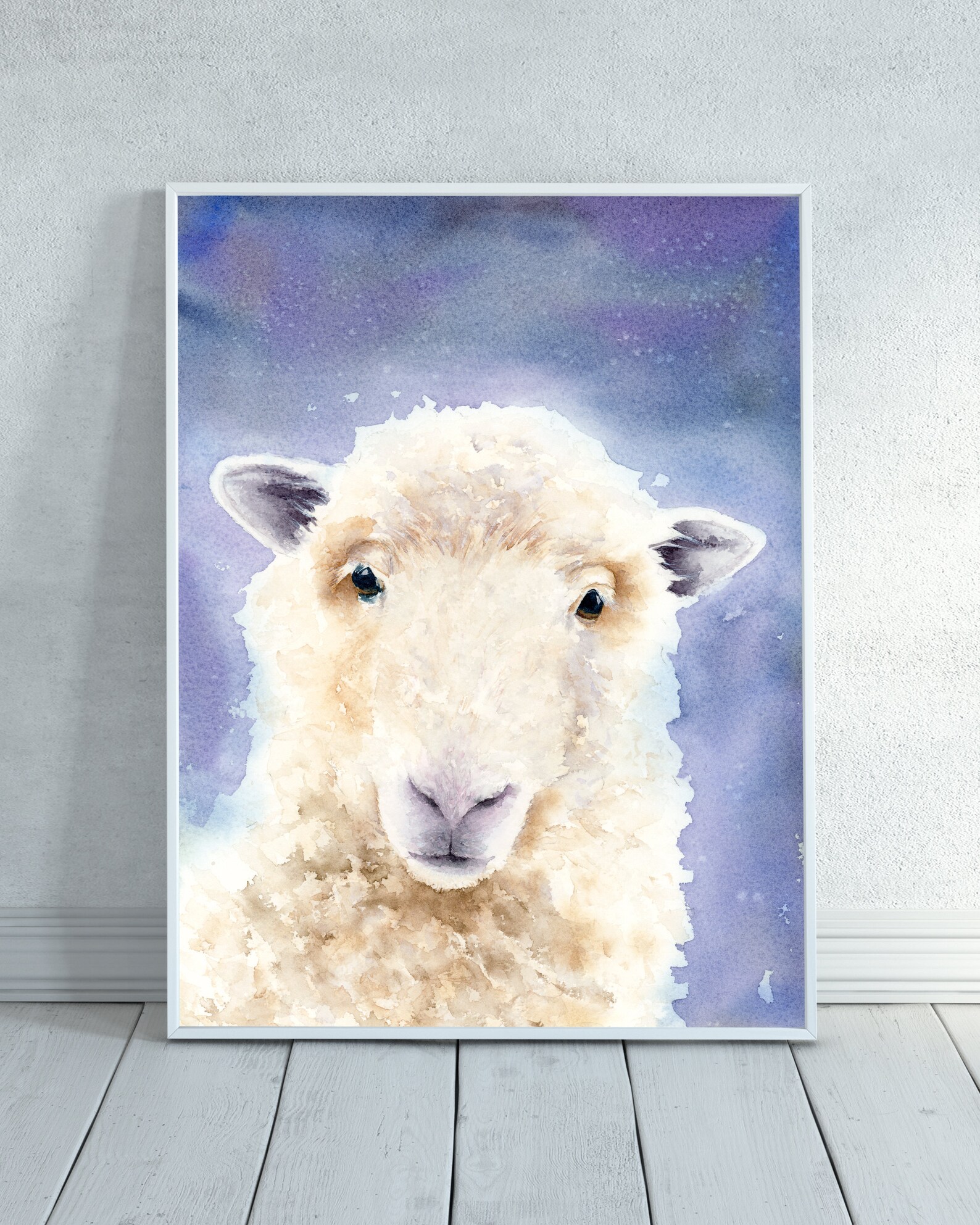 Baby Sheep Watercolor / Lamb Painting / Watercolor Sheep / Etsy