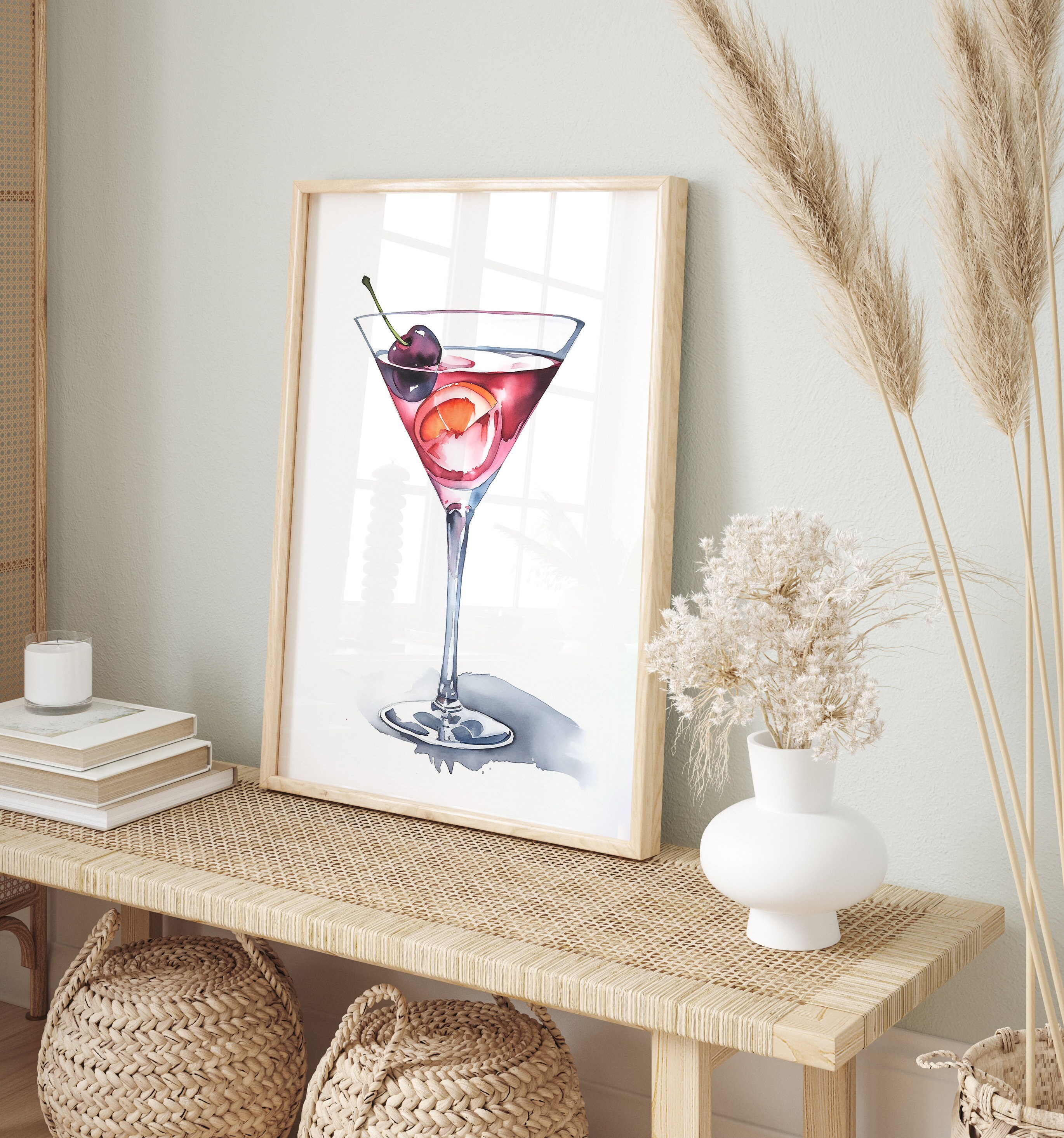 Manhattan Cocktail Printable / Bar Cart Wall Art / - Etsy