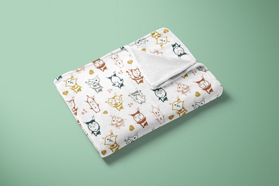 Korok Throw Blanket / White Zelda Blanket for Couch / Soft Woodland Cottagecore Link Baby Blanket / Videogame character gift ToTK BoTW