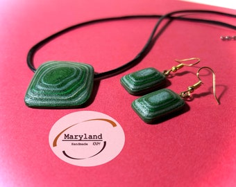Paper jewellery, paper stone, unique earrings and necklace, 100% handmade, recycled paper, 1st anniversary gift, for girlfriend