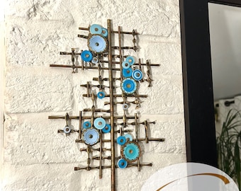 Handmade Paper Wall Sculpture, Copper Style, Quilling Art