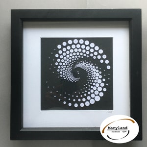 Unique 3D Quilling Paper Art, Black and White, Wall Art, quilling picture, Home décor, Gift, Handmade Spiral, vortex, swirl shape