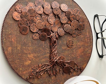 Money Tree from paper, gift for husband, handmade, it brings good luck, home décor, wall decor, handcrafted from paper,3D art