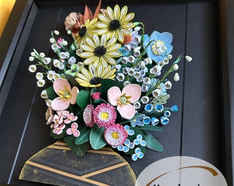 3D Quilling Paper Art,paper quilling flowers,wall decor,Framed Paper Flowers, perfect for a birthday,for mother’s day,Valentine's Day Gift