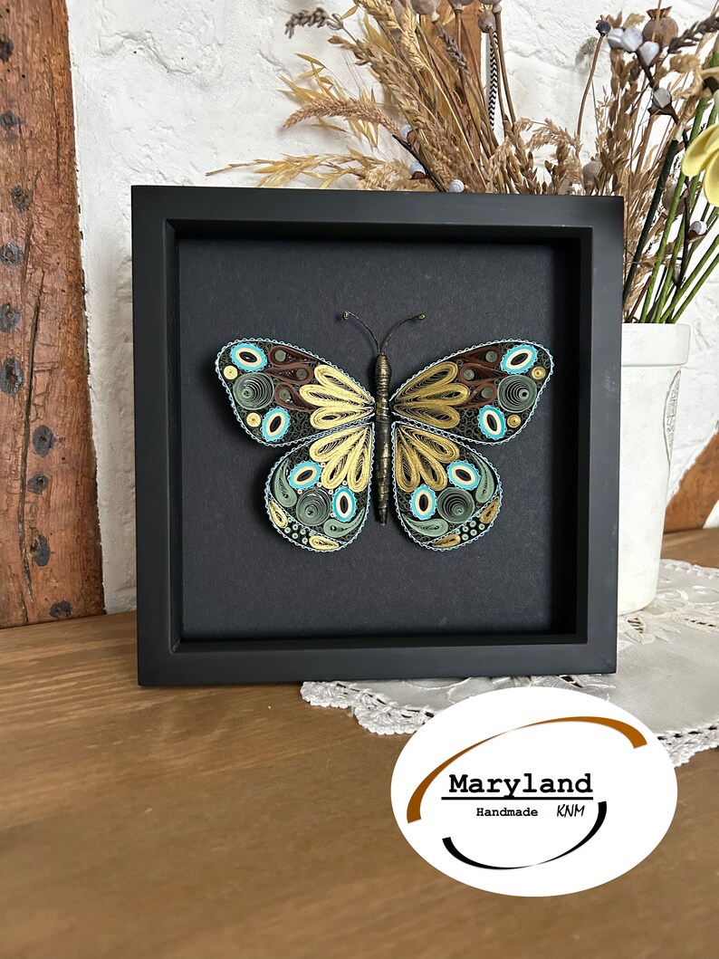 Paper Quilling Butterfly, Framed 3D Butterfly, Butterfly Wall Art ...