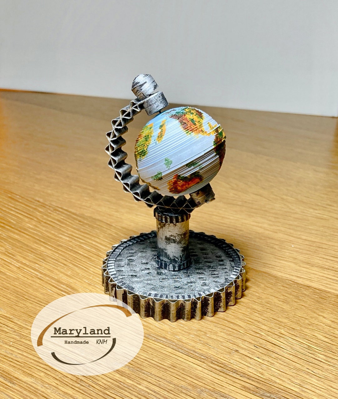 Desk Globe From Paper, Paper Quilling Art, Antique Style, Desk or Shelf ...