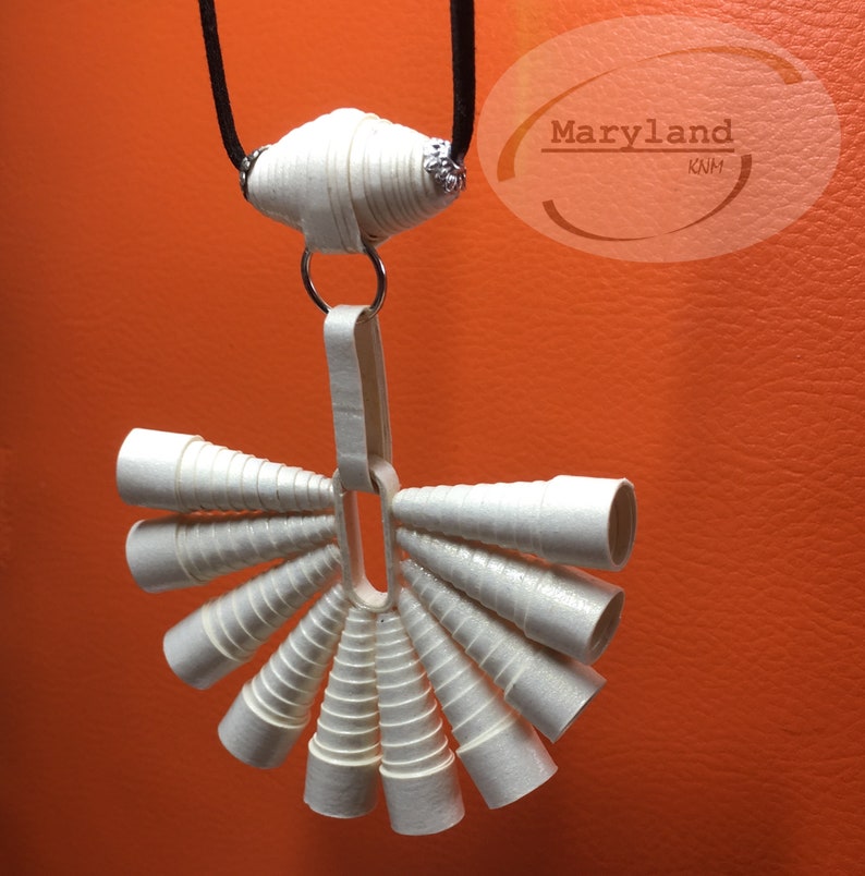 Paper Jewellery Unique Necklace White Quilling Paper Etsy