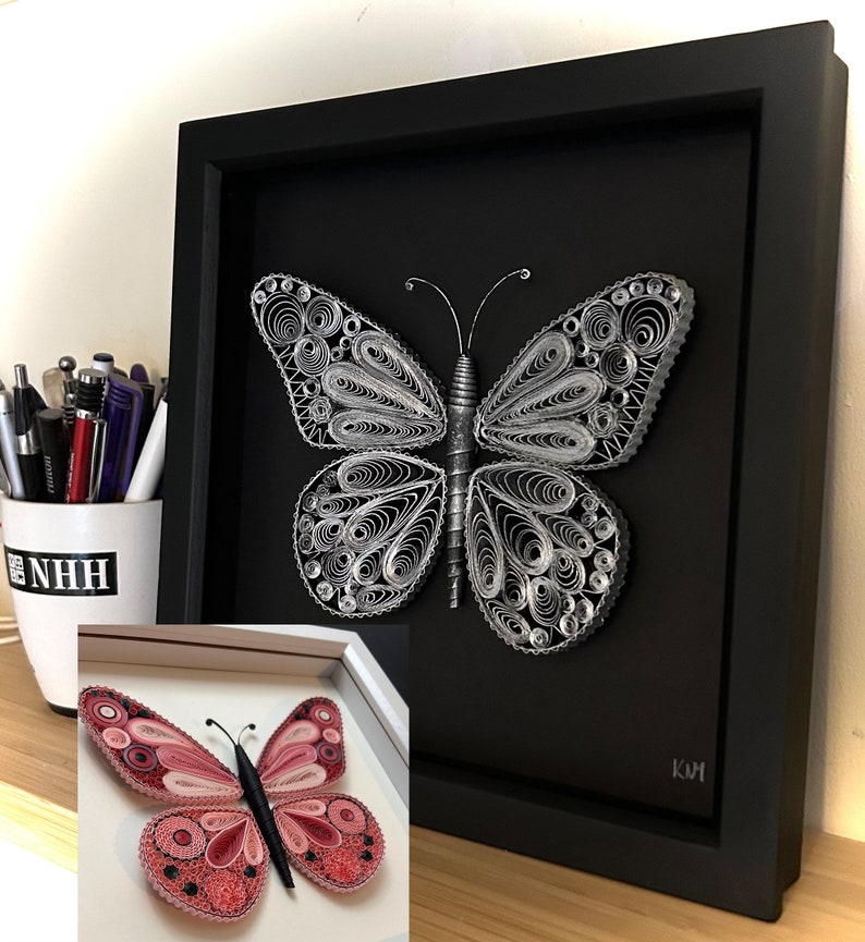Paper Quilling Butterfly, Framed 3D Butterfly, Butterfly Wall Art ...