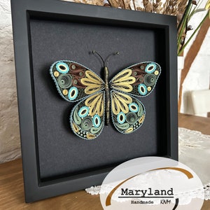 Paper Quilling Butterfly, Framed 3D Butterfly, Butterfly Wall Art ...