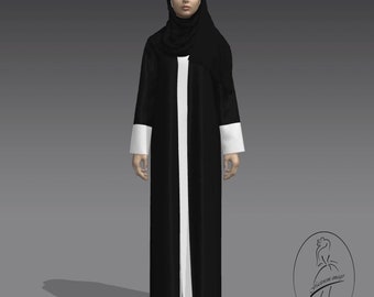 Patron de couture PDF Abaya taille XS, S, M