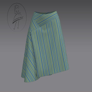 Single Pleated designer Skirt PDF sewing pattern - Asymmetrical A-line skirt / all-weather skirt model