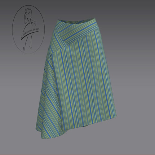 Single Pleated Designer Skirt PDF Sewing Pattern Etsy