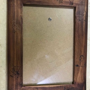 Custom Picture Frame Pyrography Wood Burning Winnie the Pooh