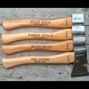 Custom Engraved Axe, Personalized Hatchet, Custom Hunting Ax, Outdoors Man Gift, Groomsmen Gift, Fathers Day Gift, Best Man Gift, Hatchet image 1