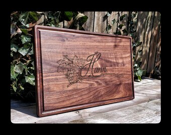 cutting board, personalized board, custom cutting board, wood cutting board, monogram, wedding gift, anniversary gift, laser engraved,