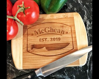 cutting board, personalized board, custom cutting board, wood cutting board, monogram, wedding gift, anniversary gift, laser engraved,